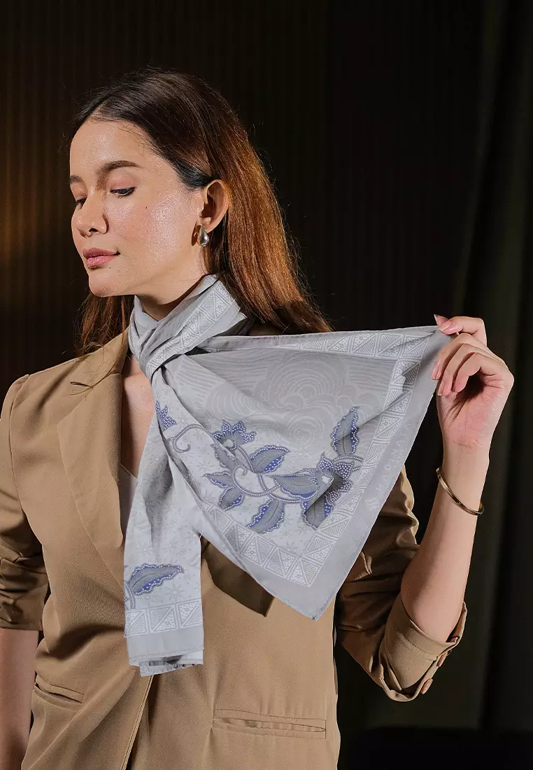 Hadinata Batik Wanita Syal Scarf Satarupa Grey