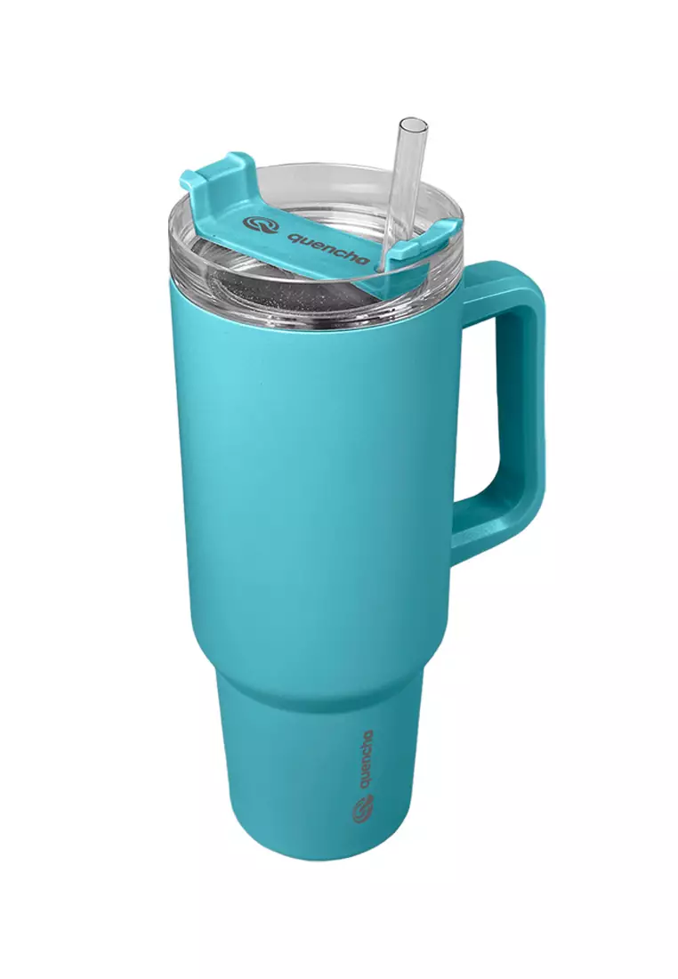 37oz Stainless Steel Straw Lid Insulated Mug Tumbler 1100ml Double Wall 24Hr Cold BPA-Free - Forest Green