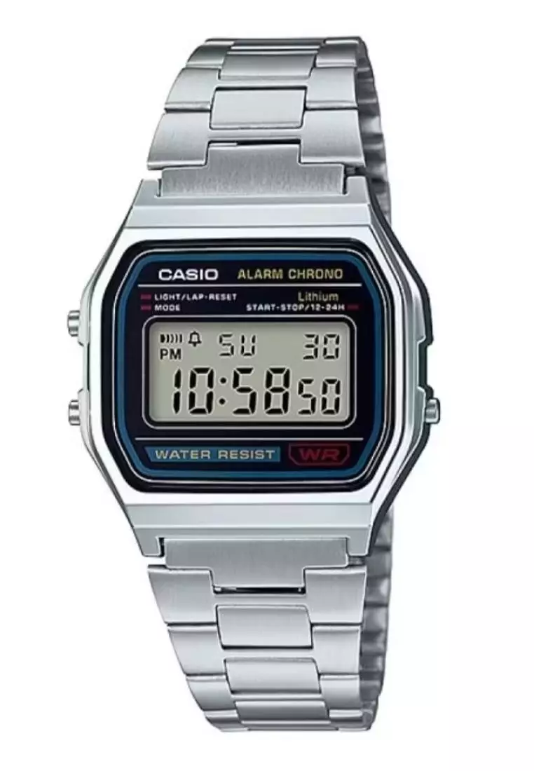 Jual Casio Casio Digital Jam Tangan Wanita Strap Rantai Silver A158WA1