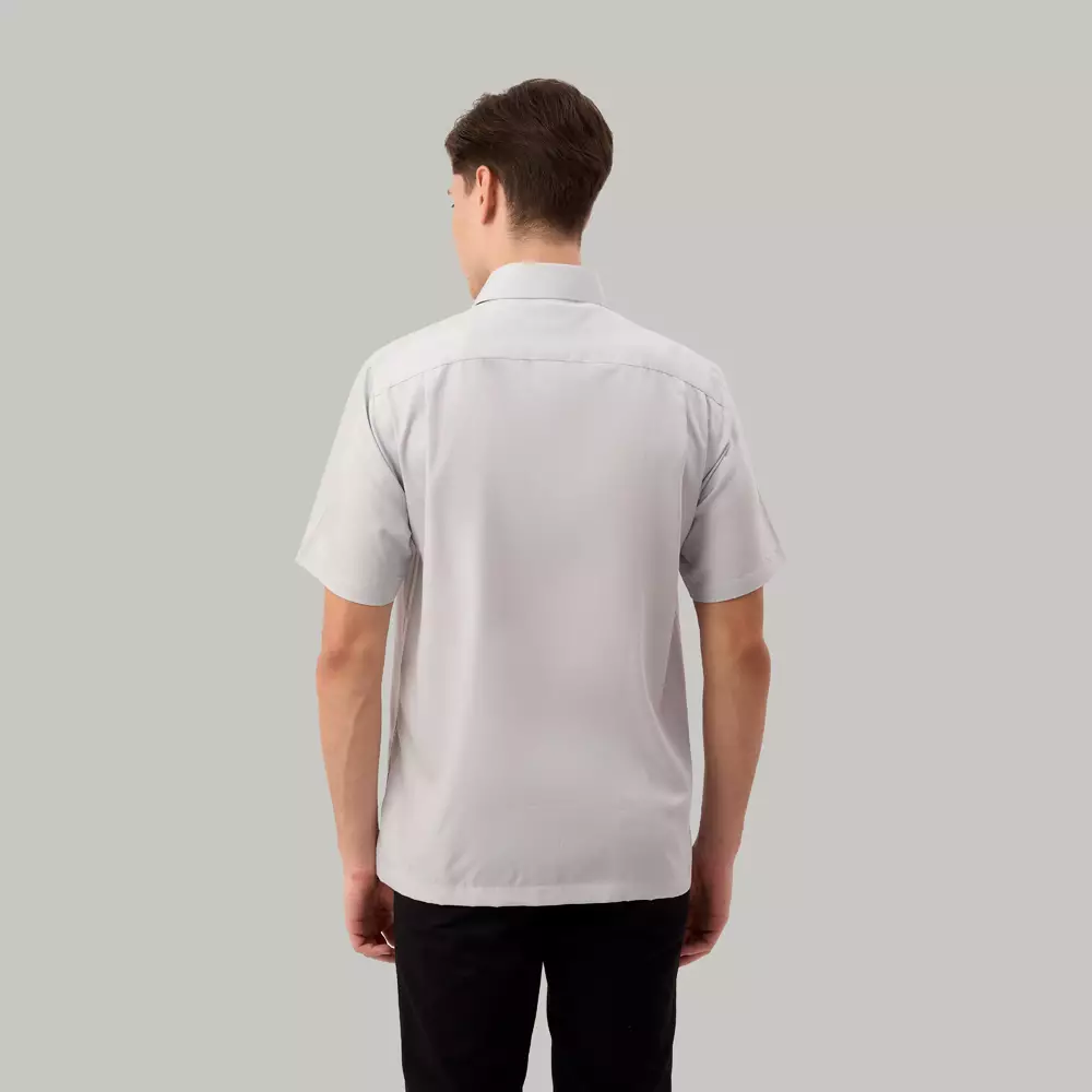 Kemeja Lengan Pendek Pierre Cardin Solid Sunbeam - Light Grey Smart Office