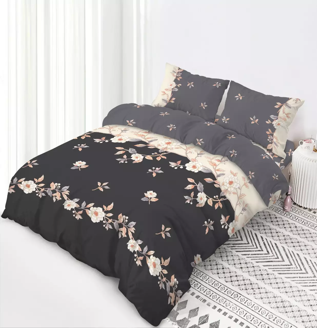 Jual Akiko Akiko Bedcover Set Bunga Aesthetic Ukuran Queen 160x200