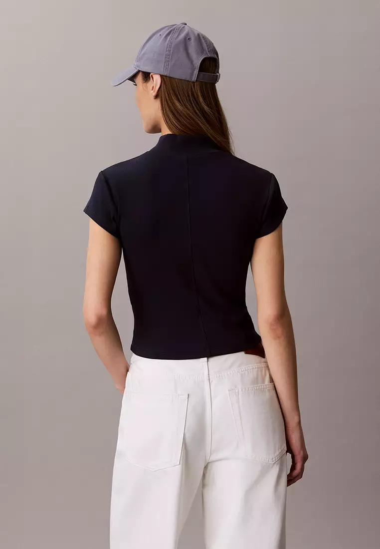 Monologo Patch Rib Zip Top - Calvin Klein Jeans