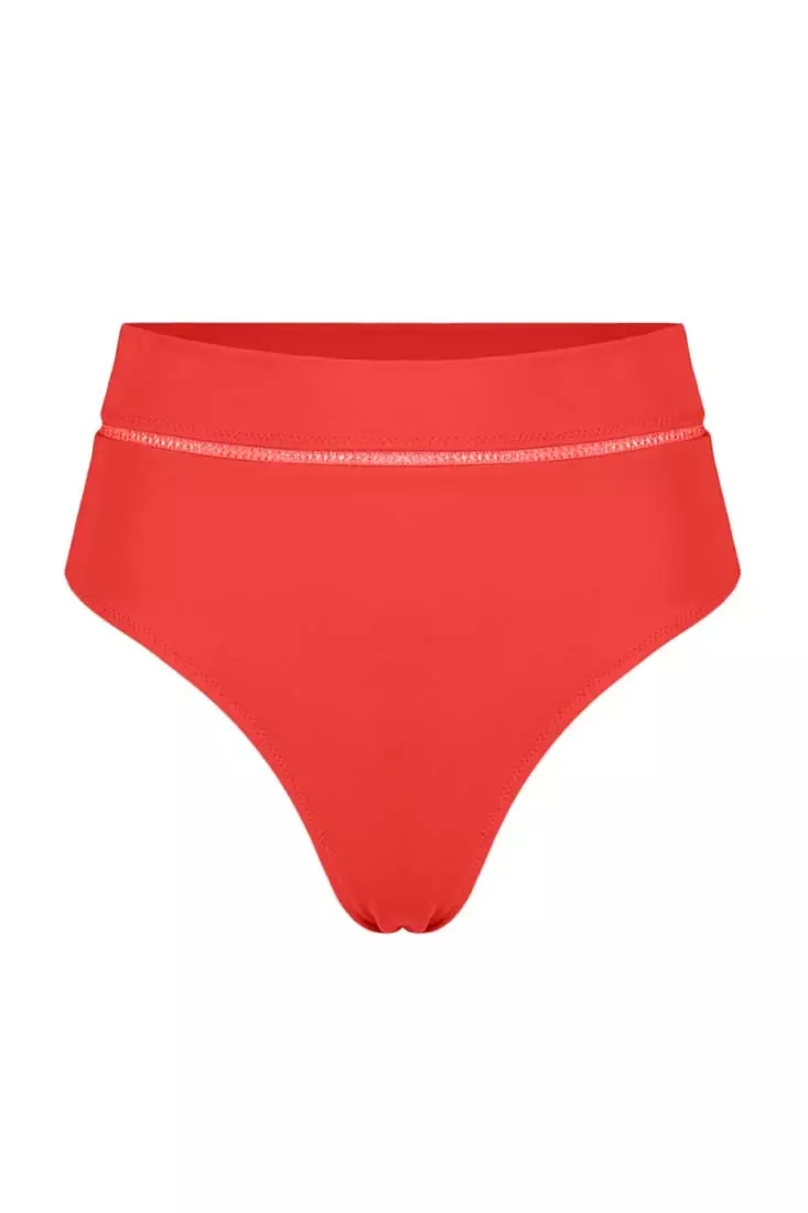 Red stripe bikini top bottoms
