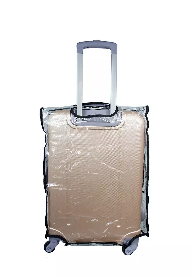 Sarung Koper - Luggage Cover Polos Travel Time SM01 Ukuran M untuk Koper 24-25 inch - transparan