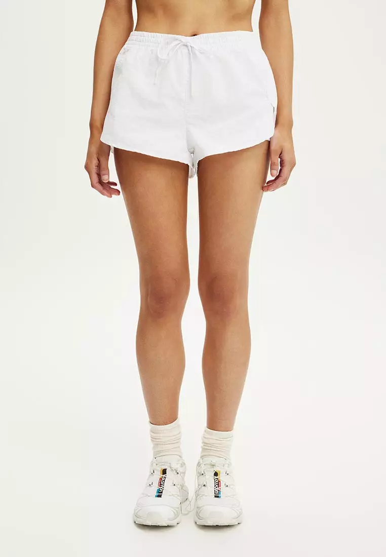Woven Dolphin Hem Micro Shorts