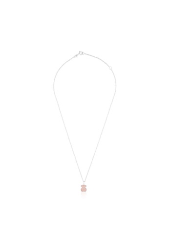 TOUS pink and silver TOUS Silver New Color Necklace with Quartzite A6B8BAC62CBEBDGS_1