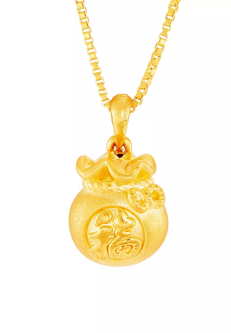 24k Yellow Pendant Accessories  24k Yellow Gold Lucky Pendant