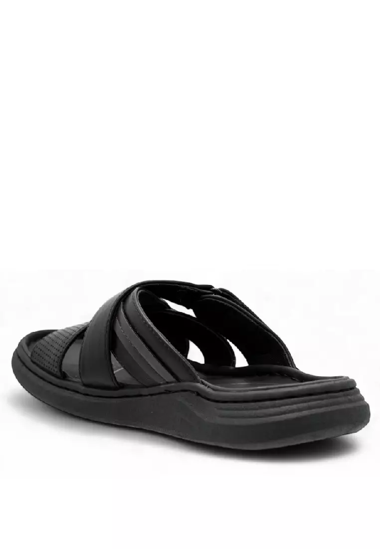 Men Slip On Faux Leather Classic Casual Sandals - 250141251