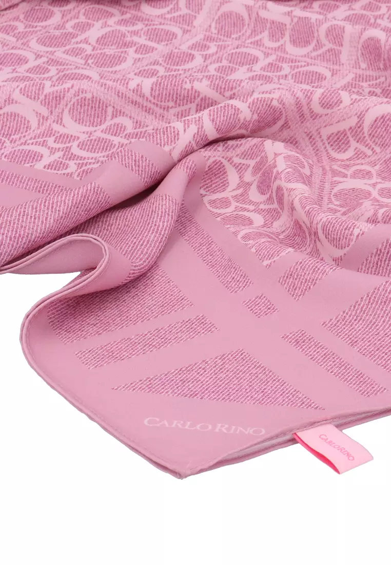 Honeysuckle CR Monogram Chiffon Scarf