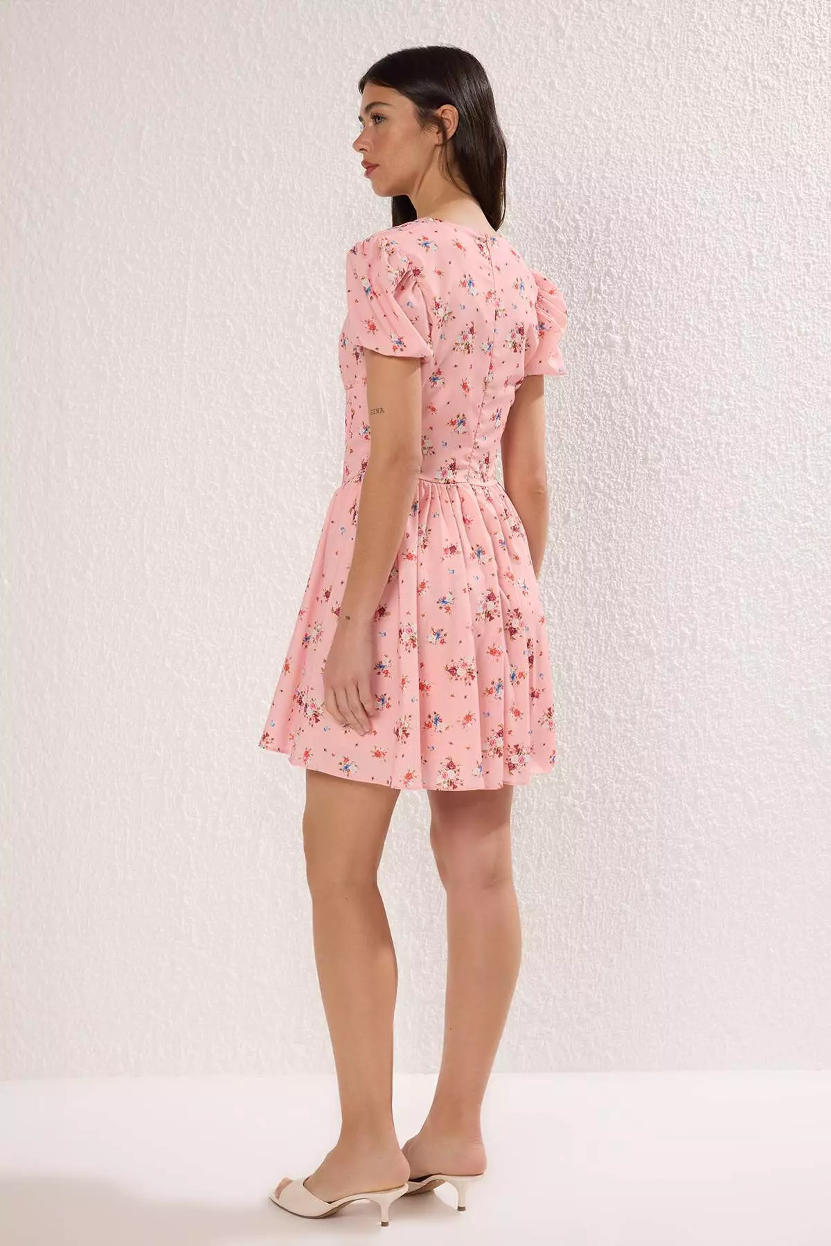 Pink Floral Mini Dress