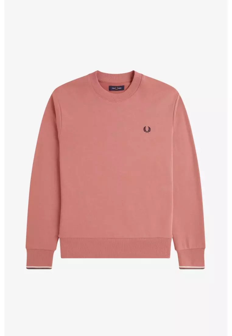 Fred Perry M7535 Crew Neck Sweatshirt (Putty Pink)