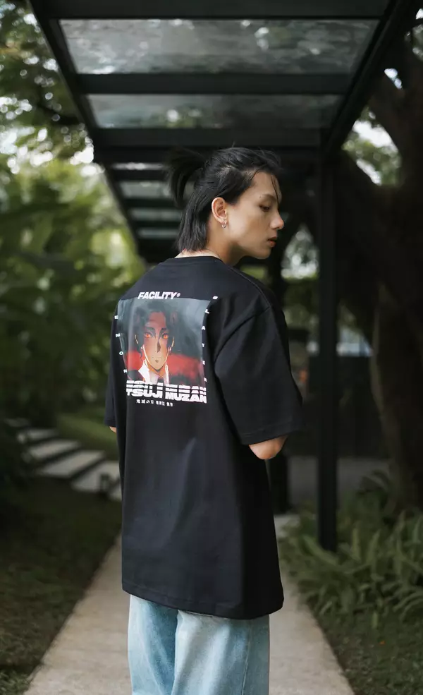 FACILITY Demon Slayer - Kibutsuji Muzan Oversize Tee - Black