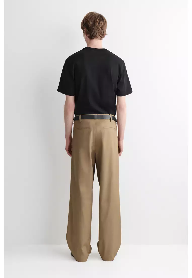 COTTON RELAXED-FIT WIDE-LEG CHINOS
