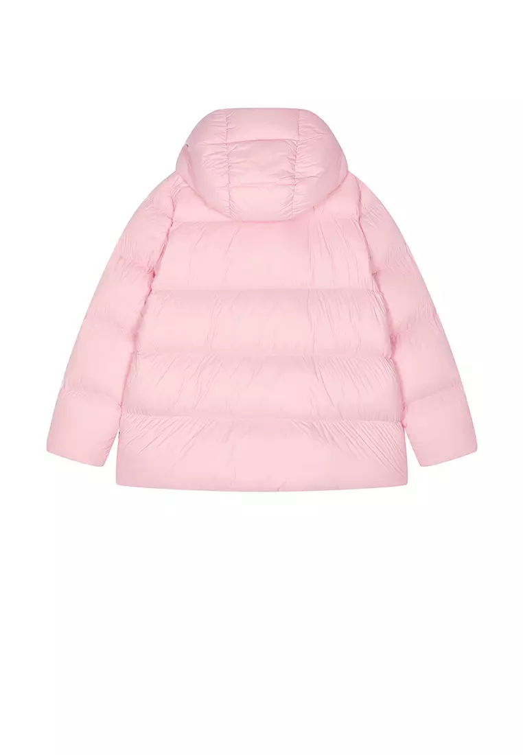 混紡90白鴨絨厚款橫切線A型寬鬆中長款羽絨服