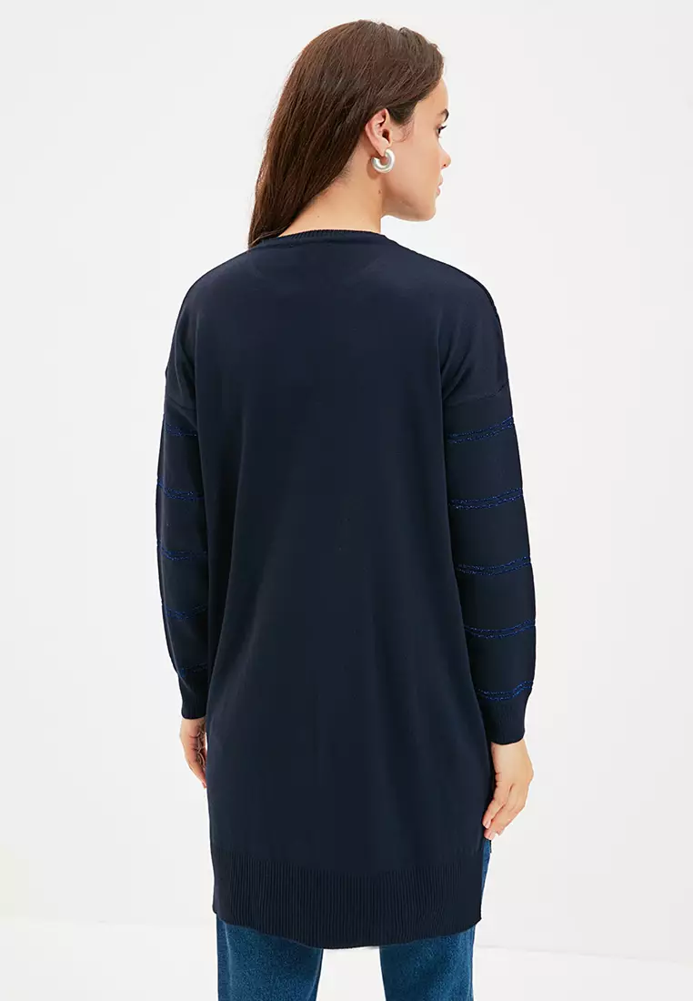 Glittery Long Knitwear Sweater