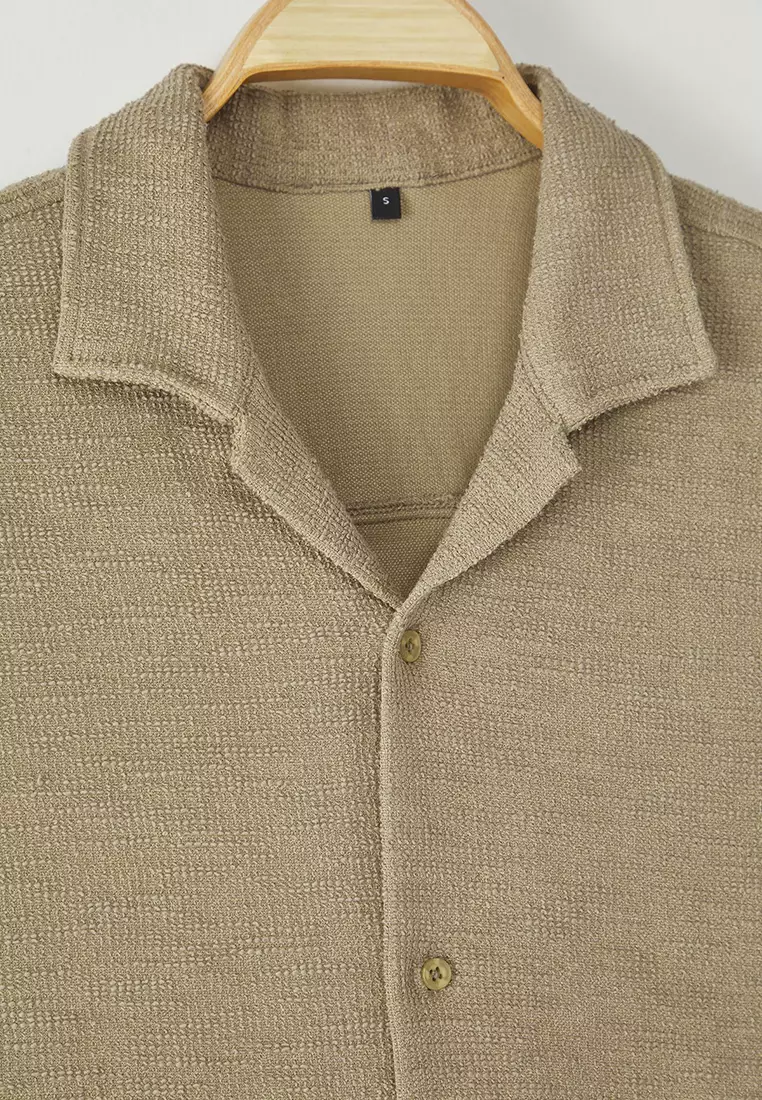 Mink Regular Fit Textured Tough Fabric Men's Shirt TMNSS25GO00067