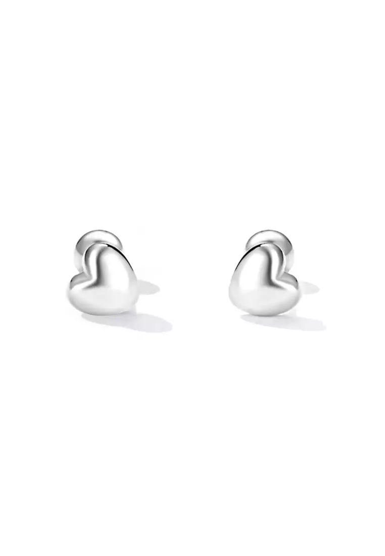 Solid Silver Queen Of Hearts Stud Earrings