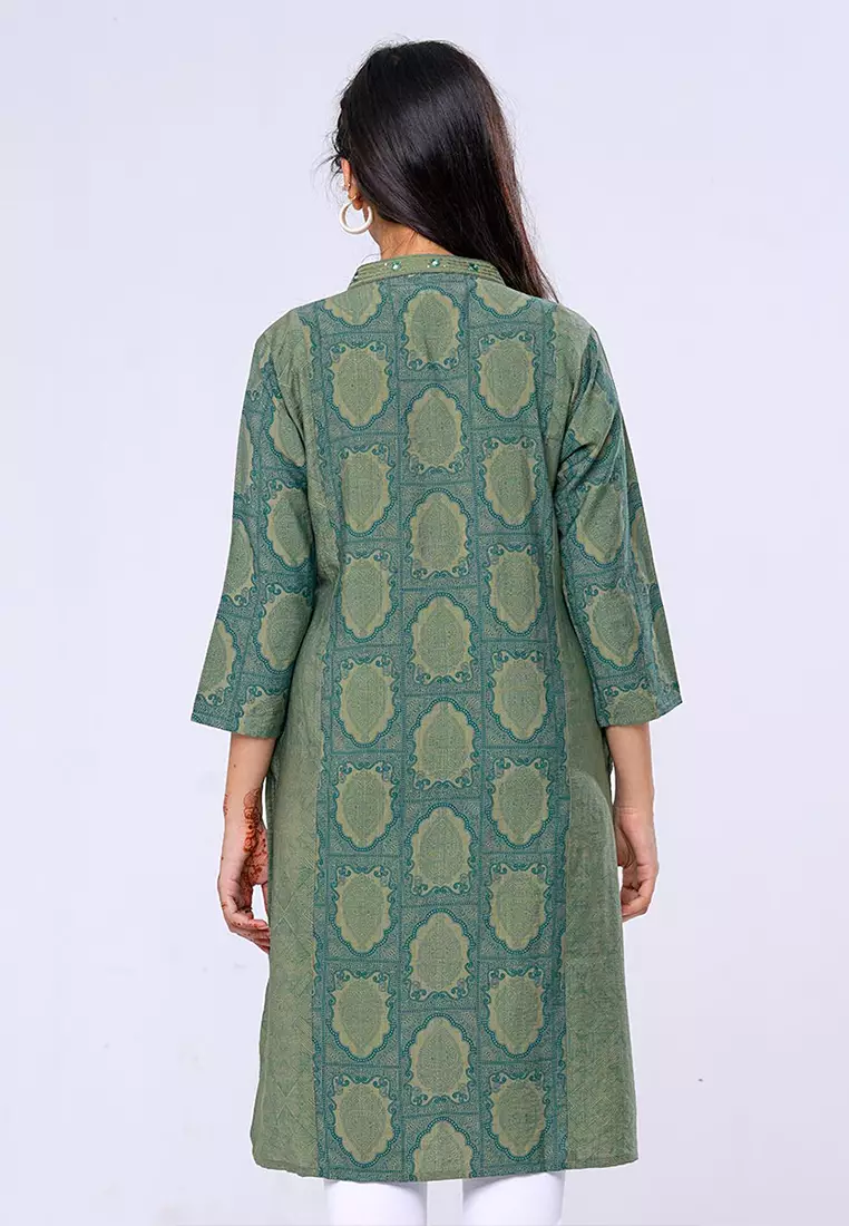 Le Reve Morrocon Printed Relaxed Straight Cut Tunic