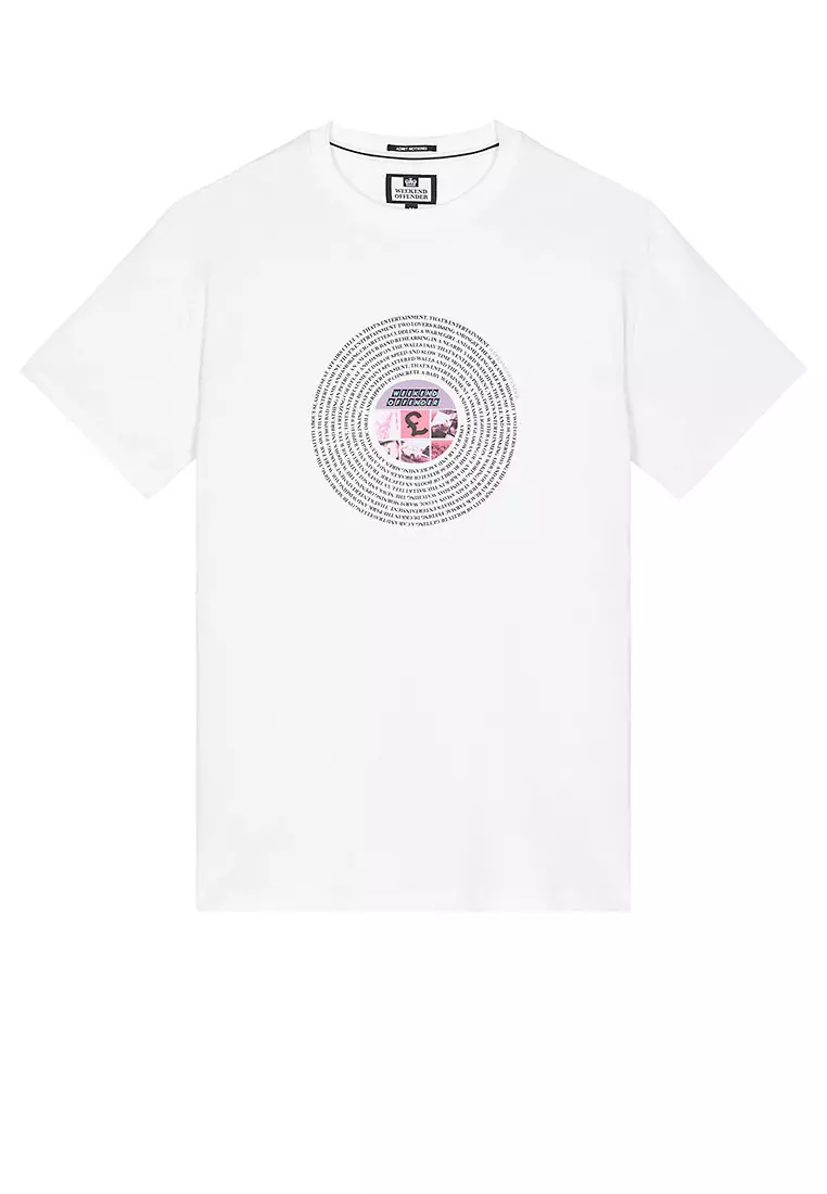 MENS WHITE ENTERTAINMENT GRAPHIC TEE