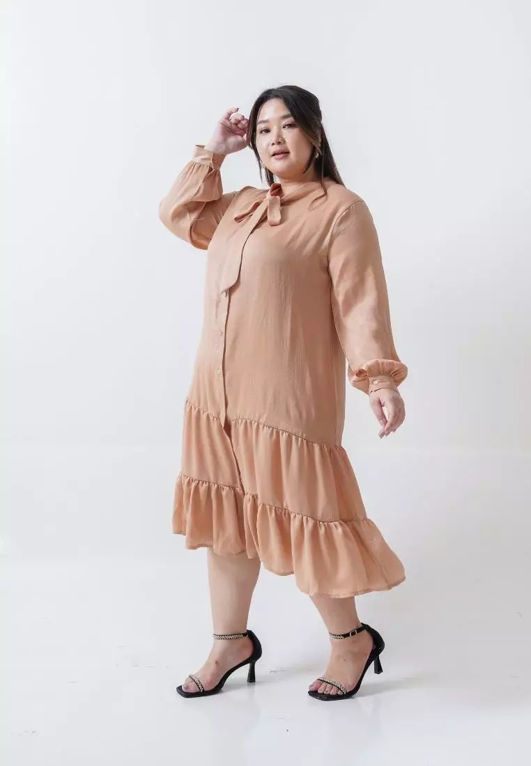 Plus Size Long Dress Ollenca Apricot