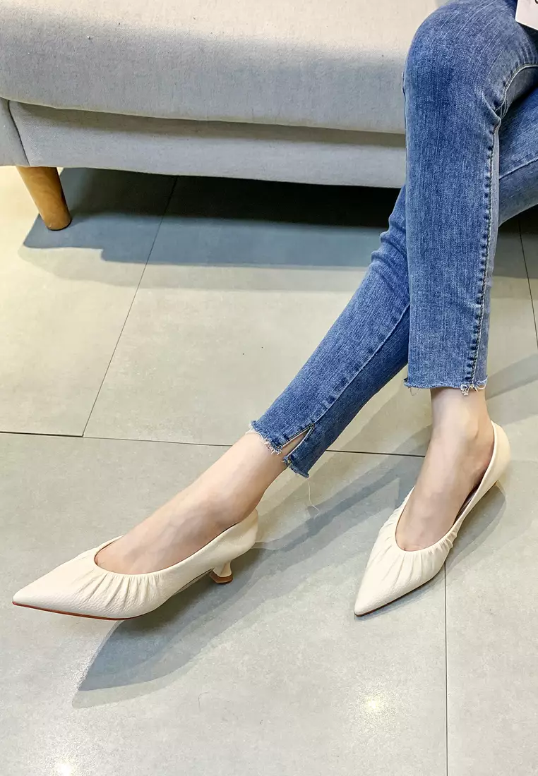 Soft Synthetic Leather Pointy Pumps 2048-9
