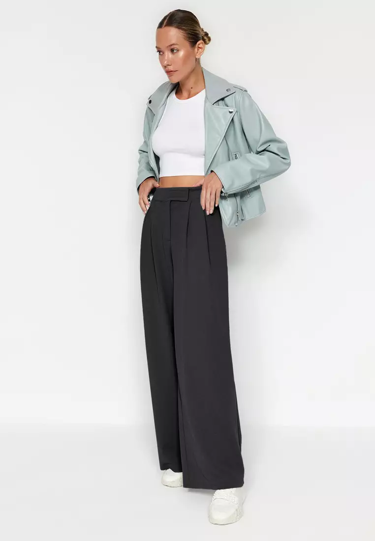 High Waist Wide Leg Trousers