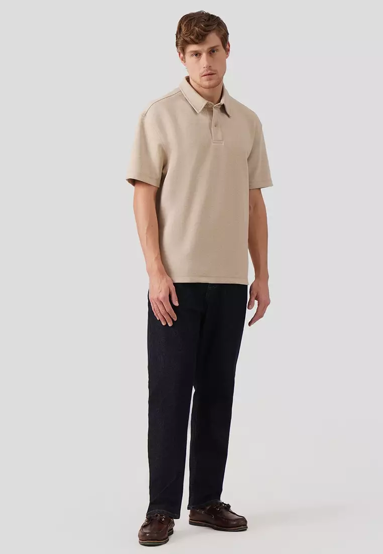 Regular Fit Polo Shirt In Textured Knit