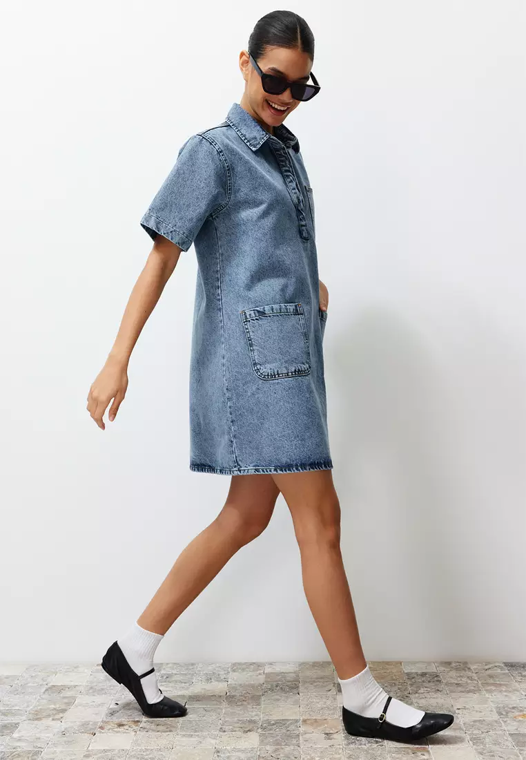 Oversized Mini Denim Dress