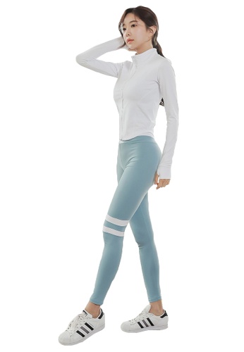 YG Fitness white and blue (3PCS) Quick-Drying Running Fitness Yoga Dance Suit (Bra+Bottoms+Jackets) BB84FUSF20B146GS_1