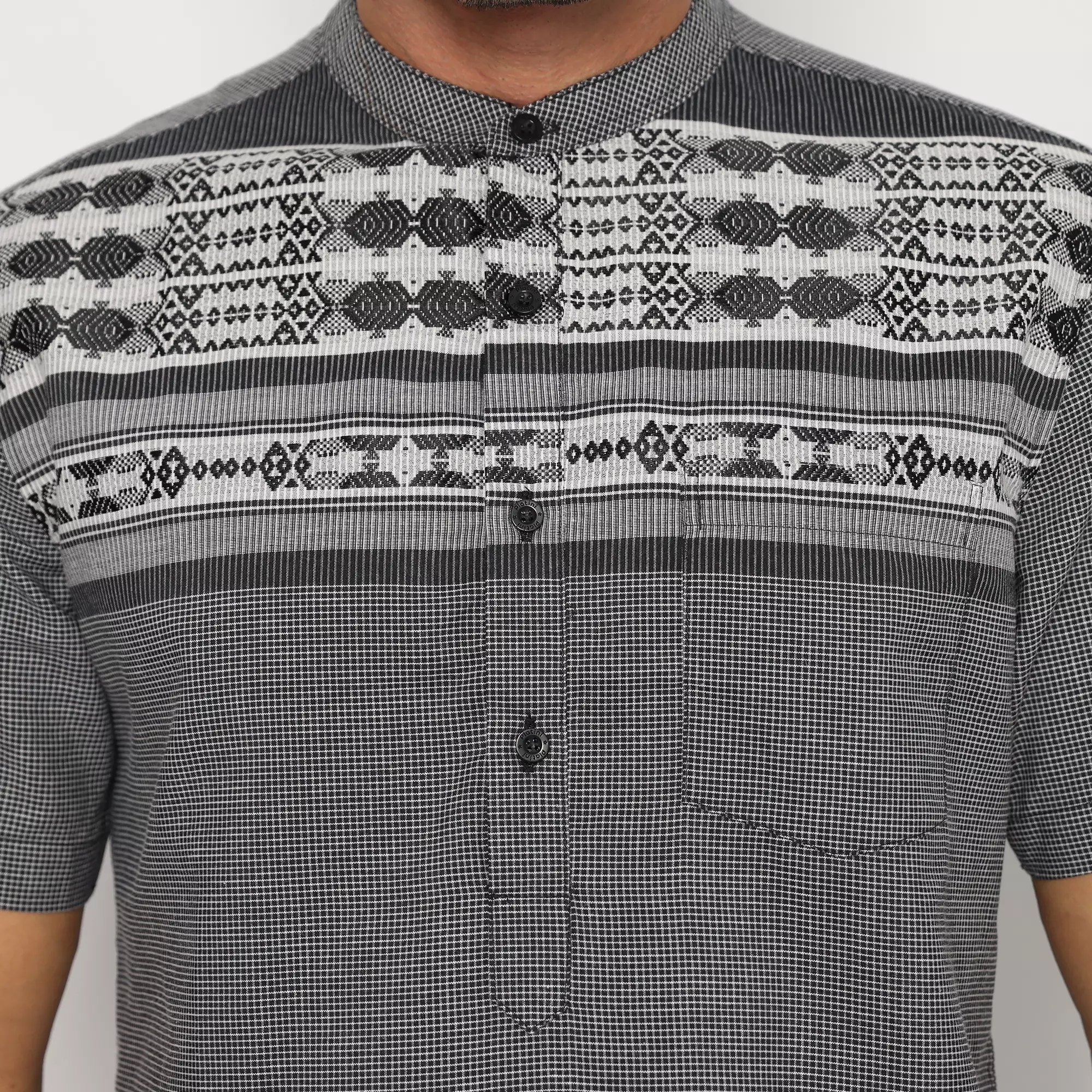 Platini Kemeja Koko Pria Lengan Pendek Katun Hitam 931170