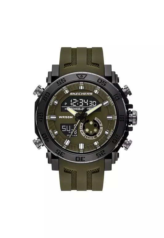 Ridgeland Green Polyurethane Strap Analog-Digital Watch SKC-SR5215