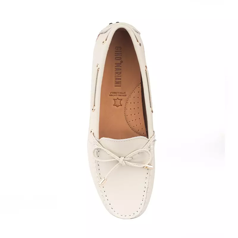 Sepatu Casual Wanita Loafer Moccasin Gino Mariani Ellen Off White