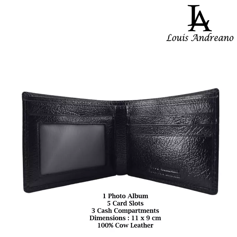 Men Casual Bifold Wallet with Album Black LA-191