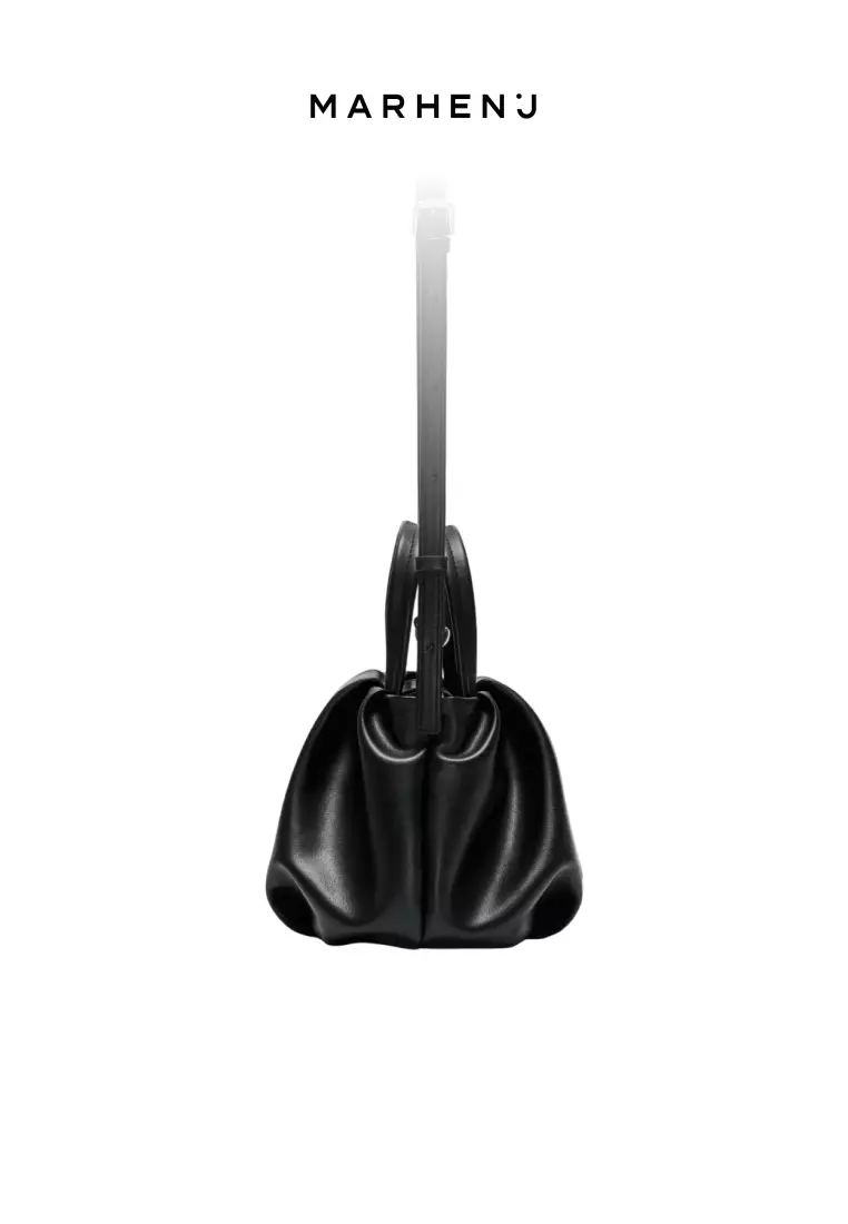 PUFF Vegan Leather Shoulder Crossbody Bag Black