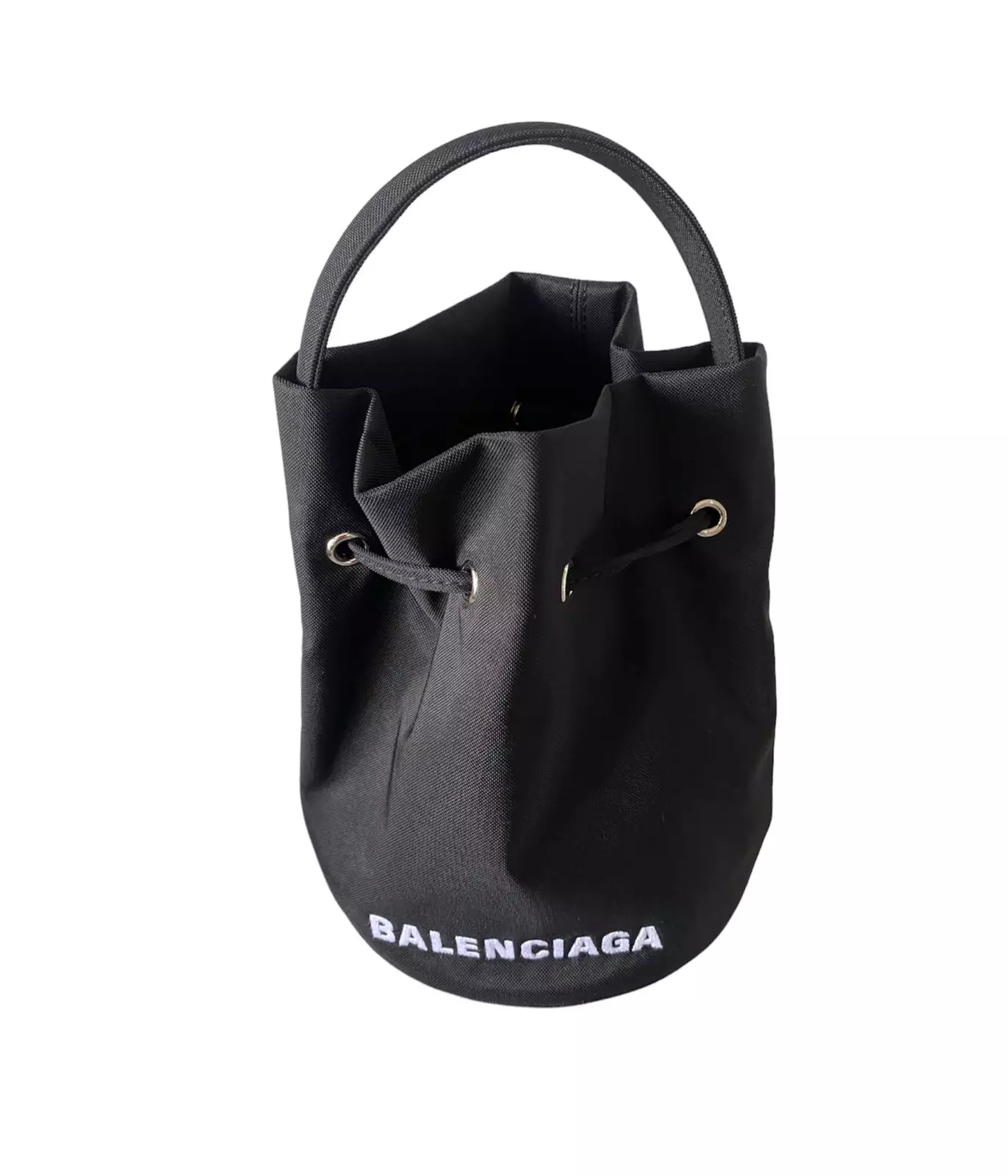 Balenciaga Wheel XS Drawstring Bucket Bag Black