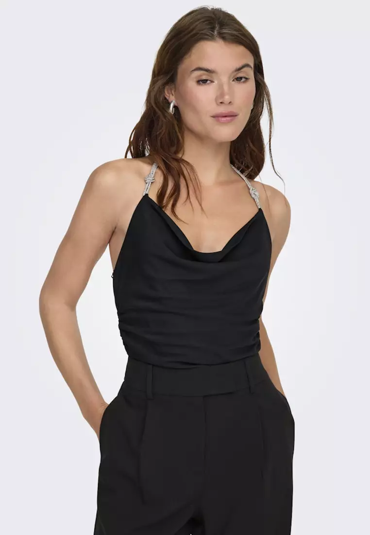 Sleeveless Chain-Look Top