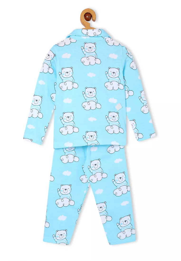 The Mom Store Kids And Baby Pajama Nightsuit Set - Hello Bear