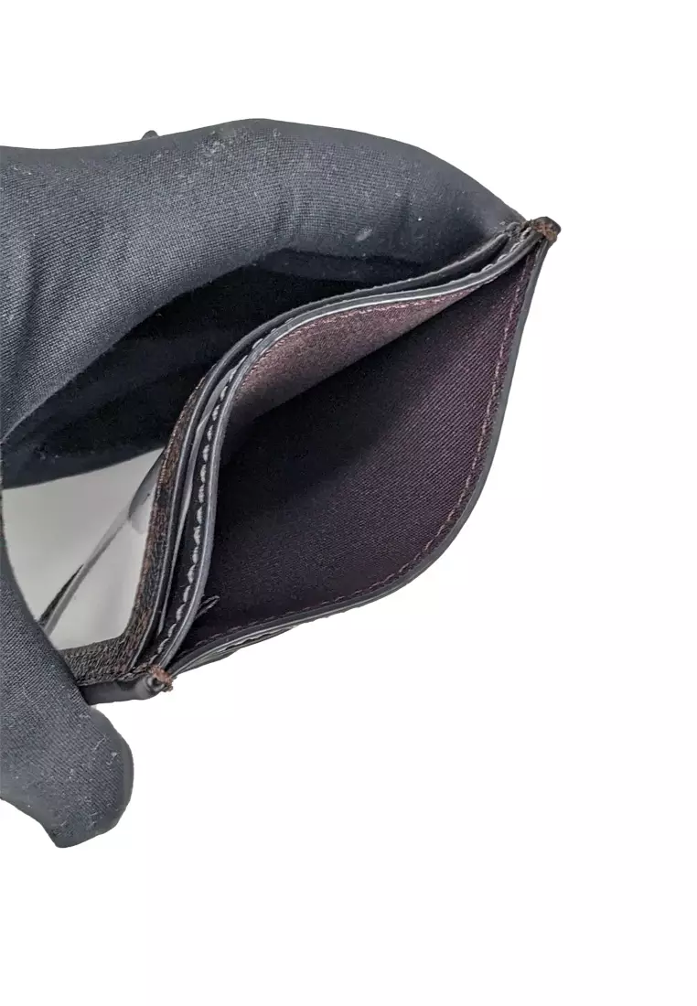 Unisex Slim Id Card Case In Signature Canvas Walnut/Black CZ286