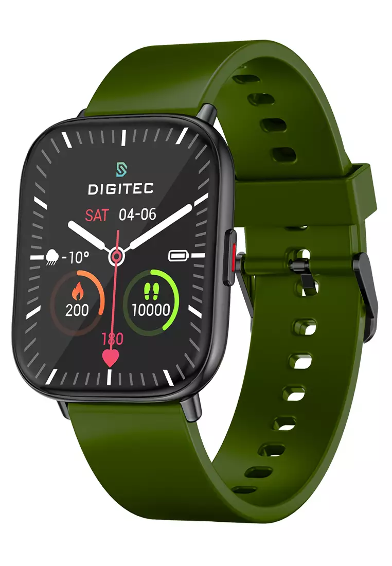 Jual Digitec Digitec Wave Smart Watch Jam Tangan Pintar Black Green Rubber Strap W1208