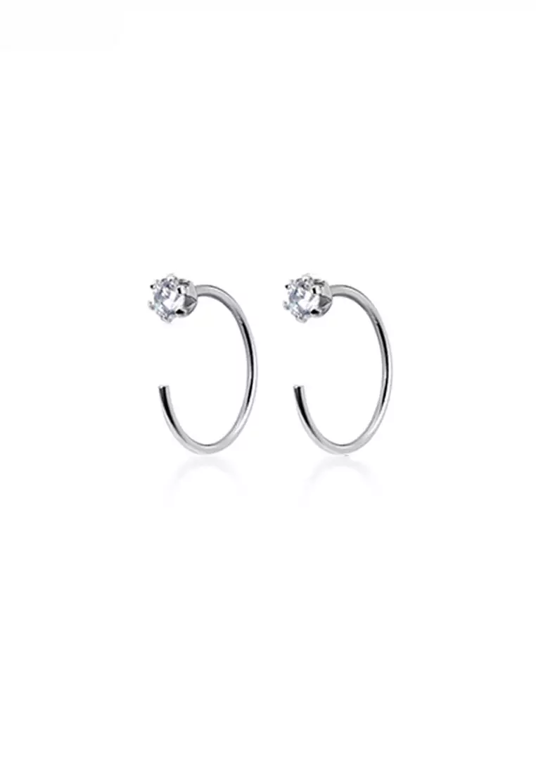 Pure platinum hoop on sale earrings