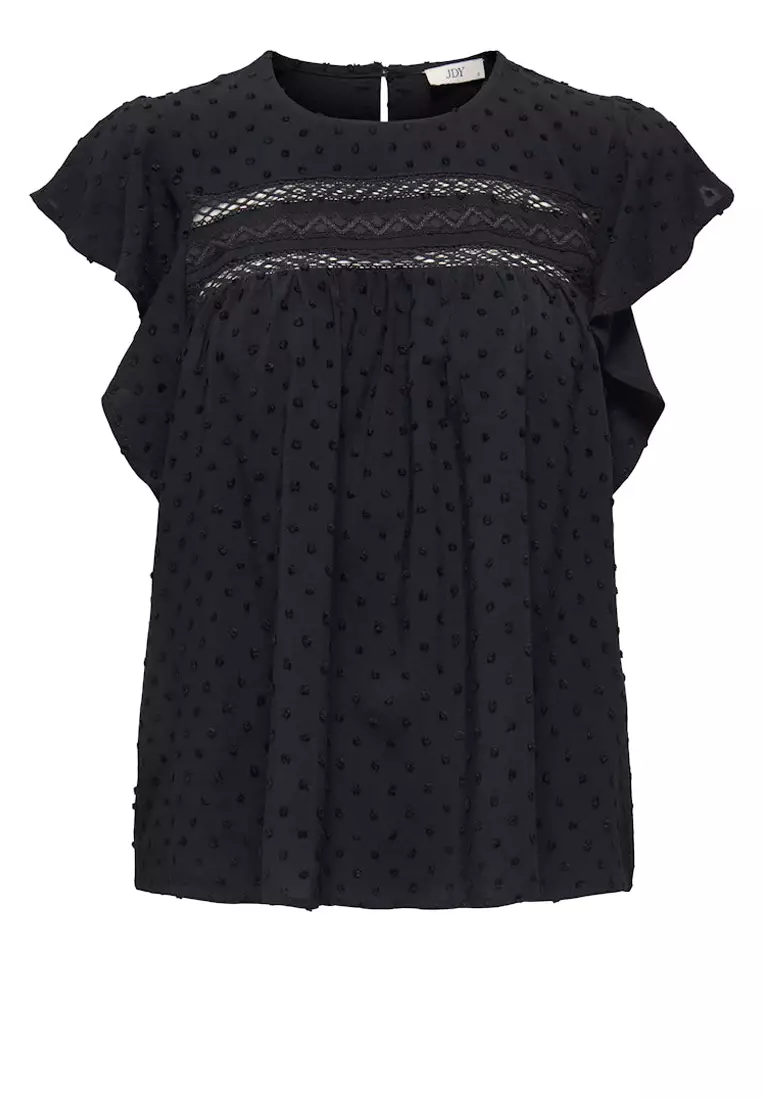 Short Sleeve Frill Woven Top