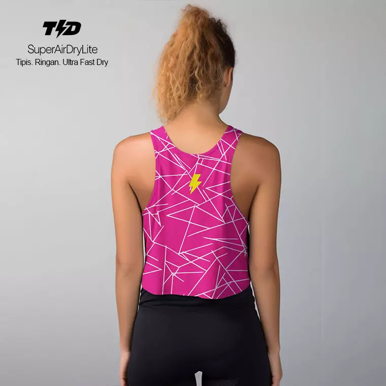LSD40 Tanktop Crop Gym Weight Lifting "shocking pink abstract" superairdrylite