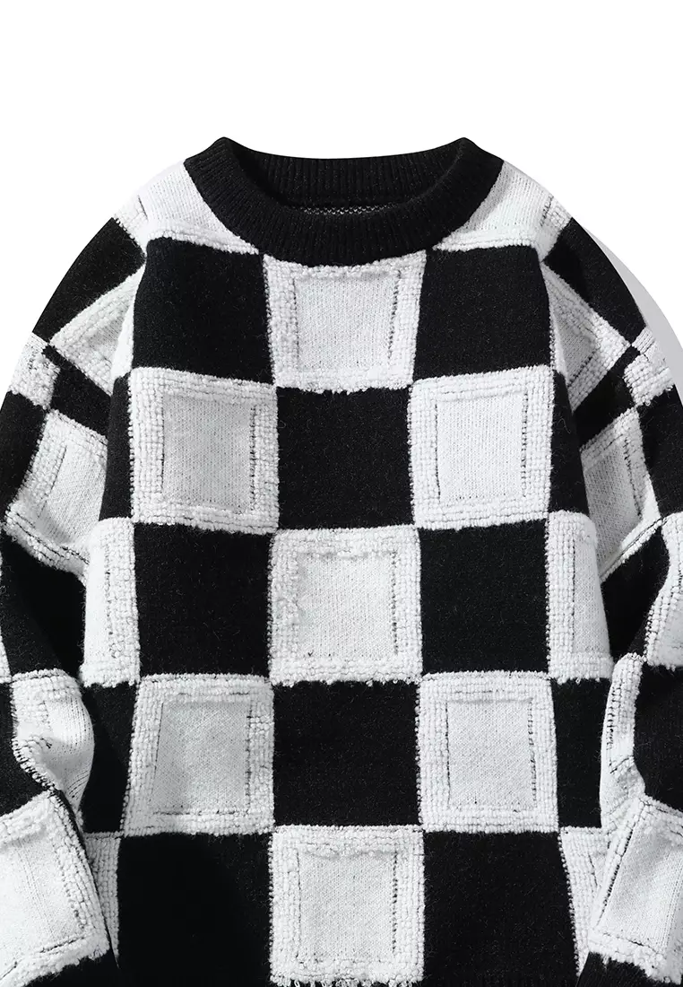 Twenty Eight Shoes Contrast Stitched Square Knit Sweater AY-H8278