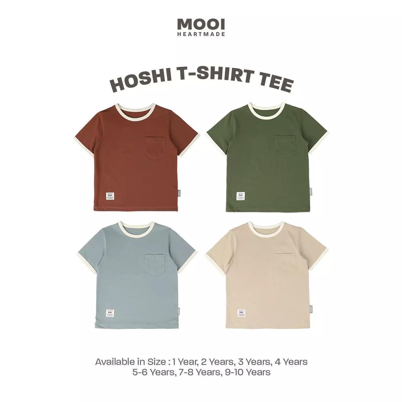 Mooi Kaos Anak Laki-Laki Hoshi T-Shirt Tee - Brown