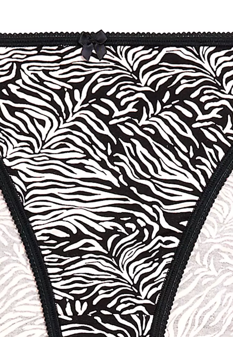 5pk Cotton Lycra™ High Leg Knickers