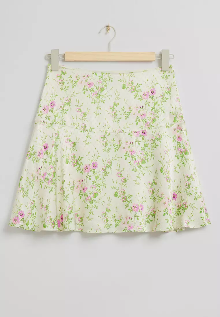 Short Flared Peplum Skirt