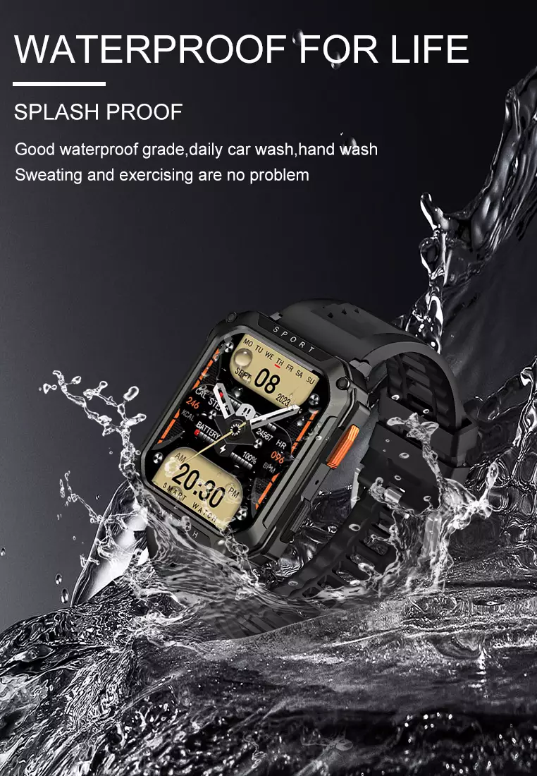 SmartWatch T8 Pro Layar Terang 2.01'' 320*385 TFT Anti Air IP67 Mode Multi-Olahraga black