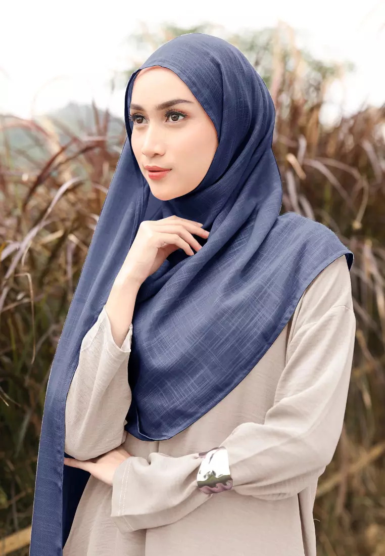 Cotton Bee - Nakeya Shawl | Hijab Pashmina | Viscose Linen - Royal Blue
