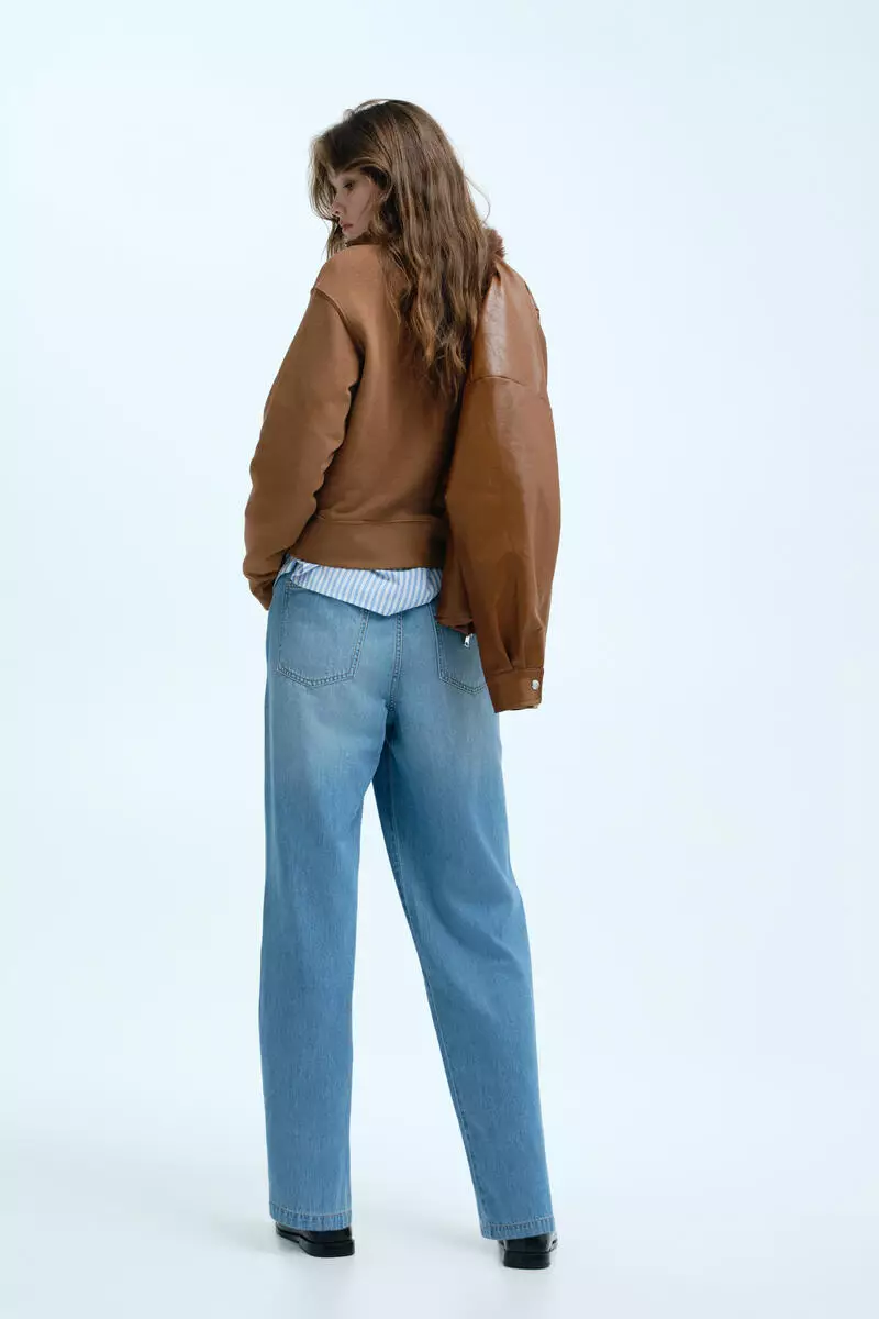 Denim drawstring trousers