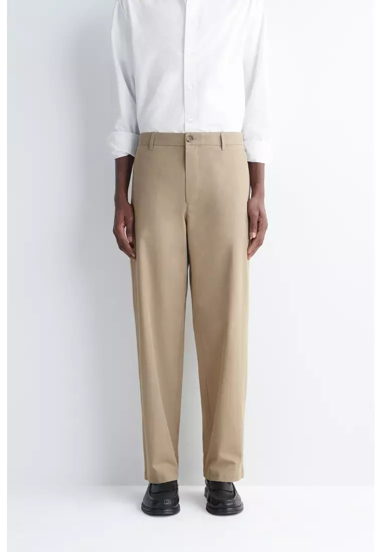 COTTON REGULAR-FIT STRAIGHT-LEG CHINOS